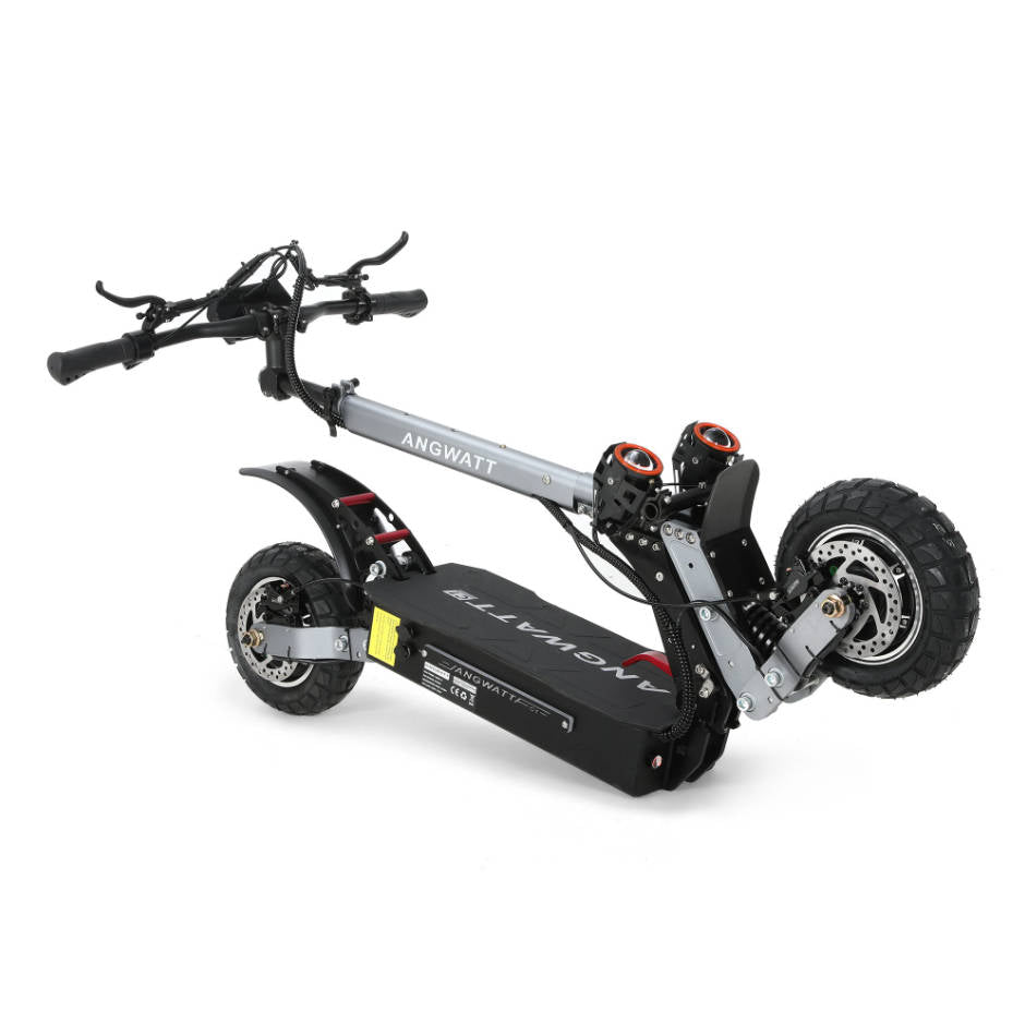 ANGWATT C1 2.0 Electric Scooter 52V 23.4Ah 2400W (2*1200W) Dual Motor 10 inch Tubeless Tires 65-85Km Max Mileage 150KG MAX Load